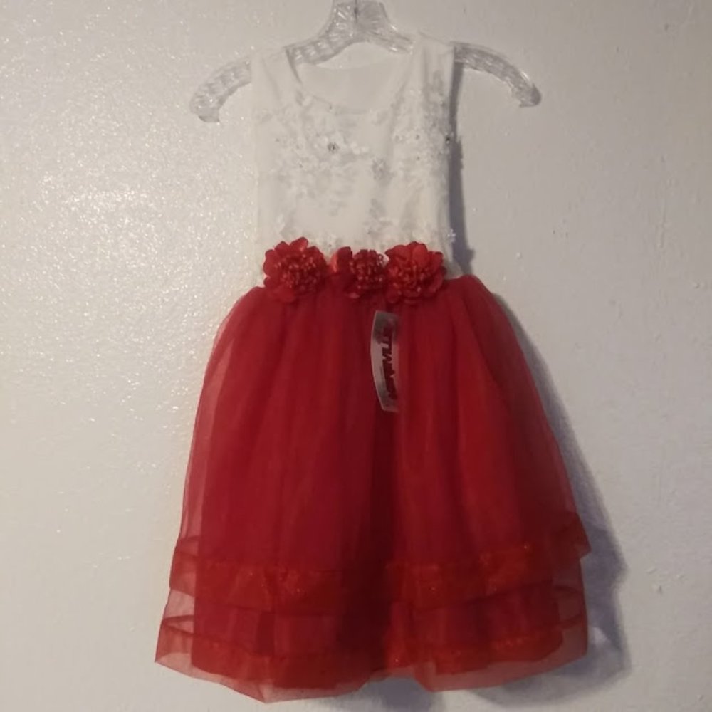 Creaciones Maravilla Platin girls size (8) red and white dress